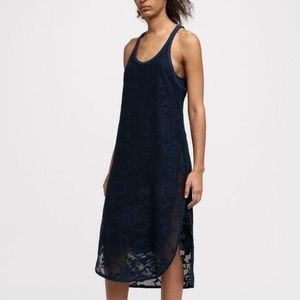 Rag & Bone navy blue Stella lace racerback  tank midi dress XXS